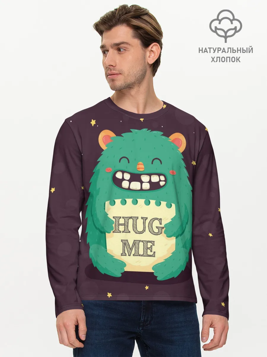 Мужской лонгслив базовый / Монстр обнимашки