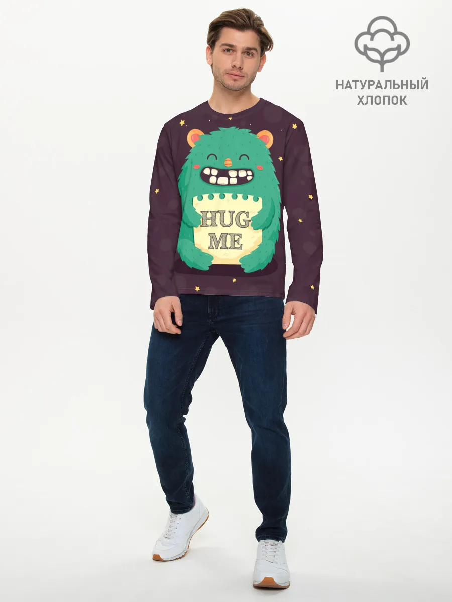 Мужской лонгслив базовый / Монстр обнимашки