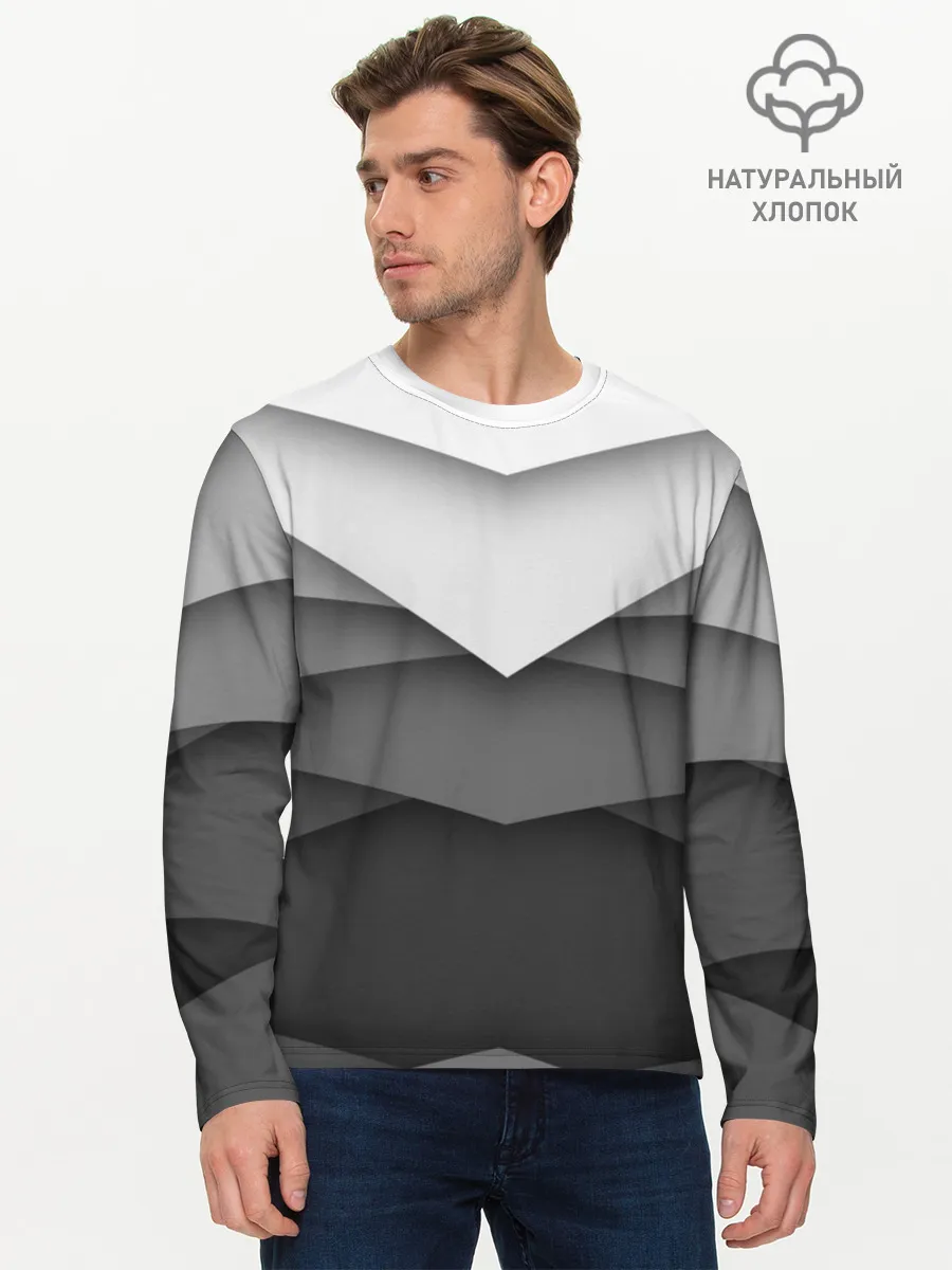 Мужской лонгслив базовый / Бумажные полосы