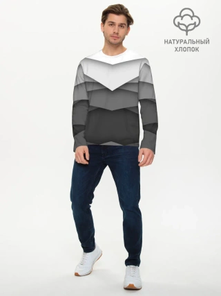 Мужской лонгслив базовый / Бумажные полосы