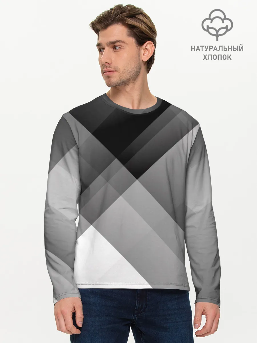 Мужской лонгслив базовый / Геометрия