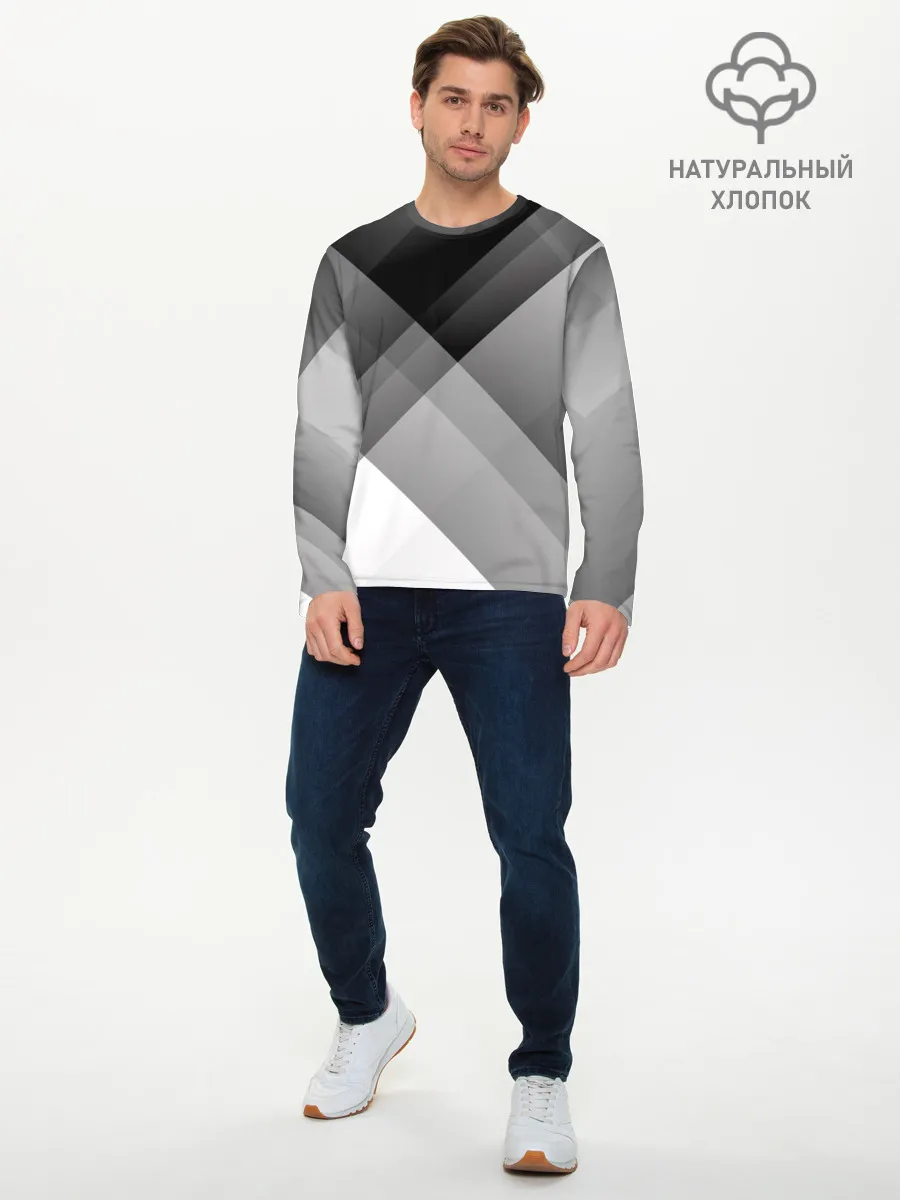 Мужской лонгслив базовый / Геометрия