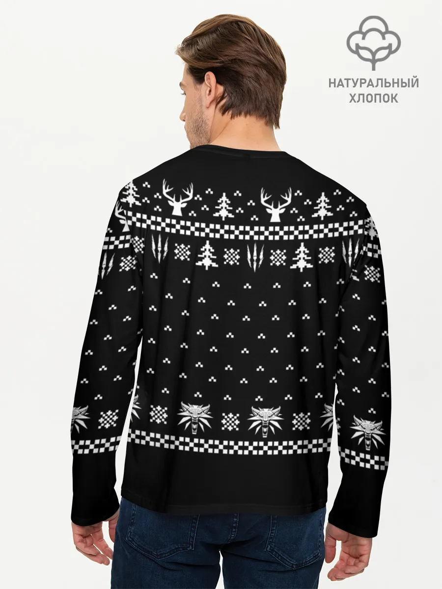 Мужской лонгслив базовый / ВЕДЬМАК НОВОГОДНИЙ