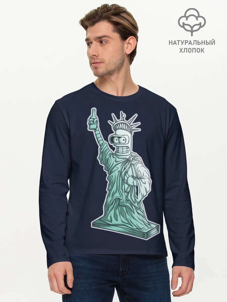Мужской лонгслив базовый / Статуя Сомнительной Свободы
