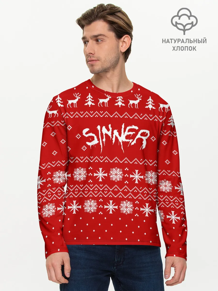 Мужской лонгслив базовый / FAR CRY 5 ГРЕШНИК НОВОГОДНИЙ