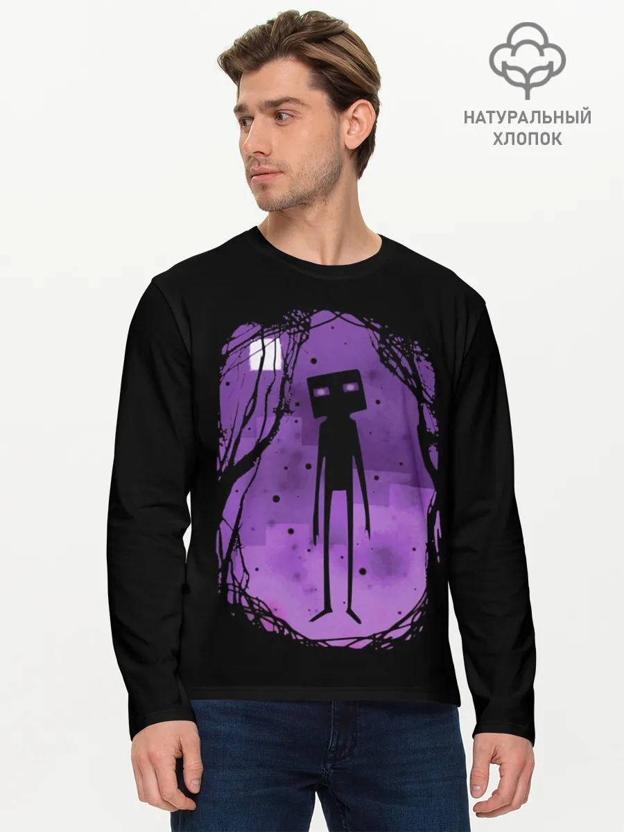 Мужской лонгслив базовый / Minecraft Эндермен