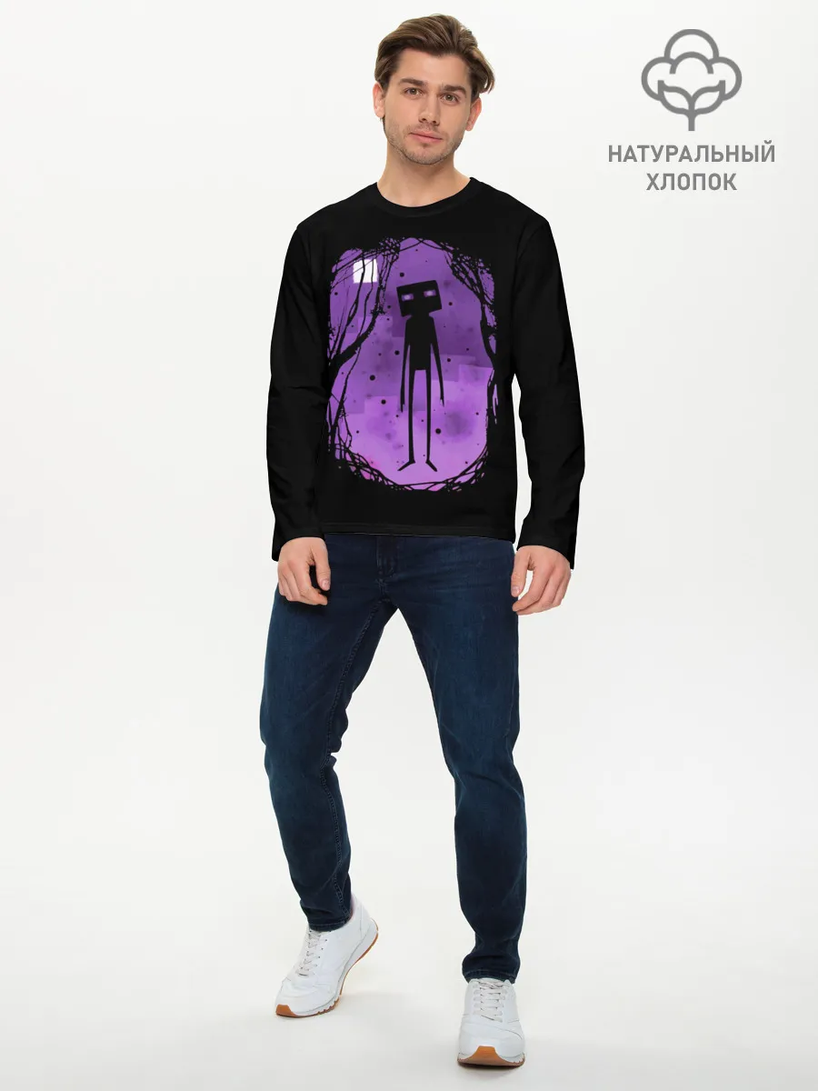 Мужской лонгслив базовый / Minecraft Эндермен