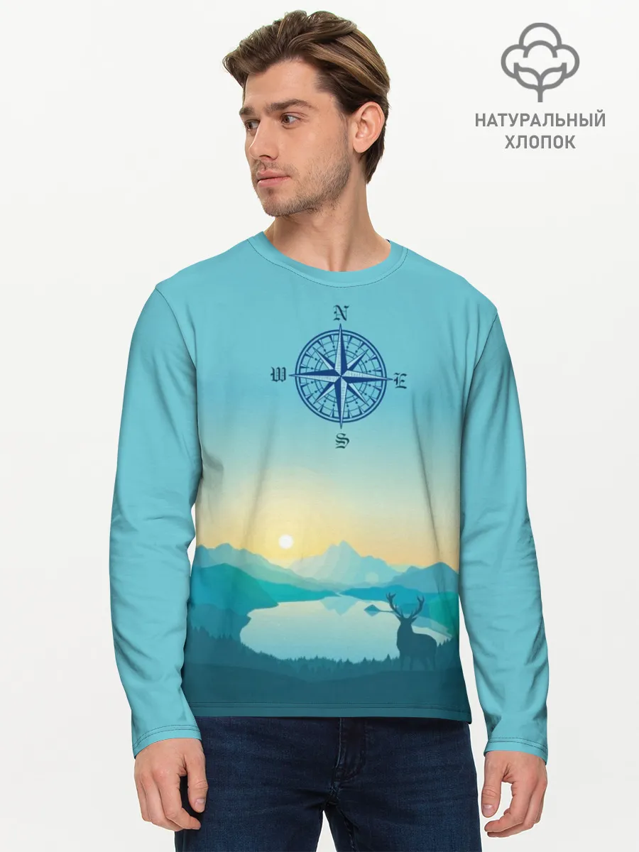 Мужской лонгслив базовый / туризм