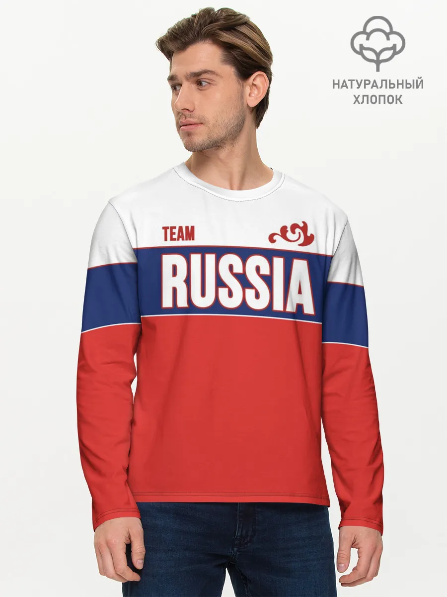 Мужской лонгслив базовый / Team Russia
