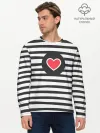 Мужской лонгслив базовый / Сердце в полоску