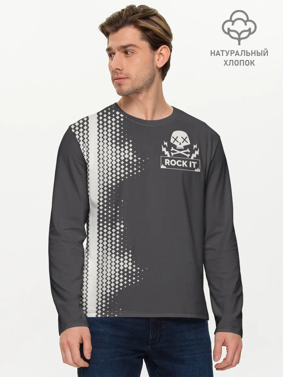 Мужской лонгслив базовый / I Love Rock