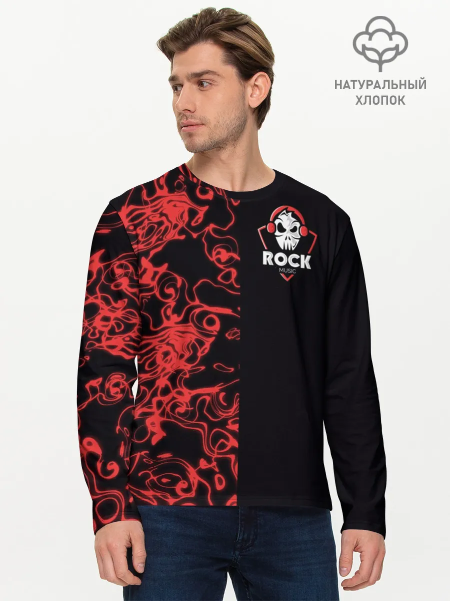 Мужской лонгслив базовый / I Love Rock