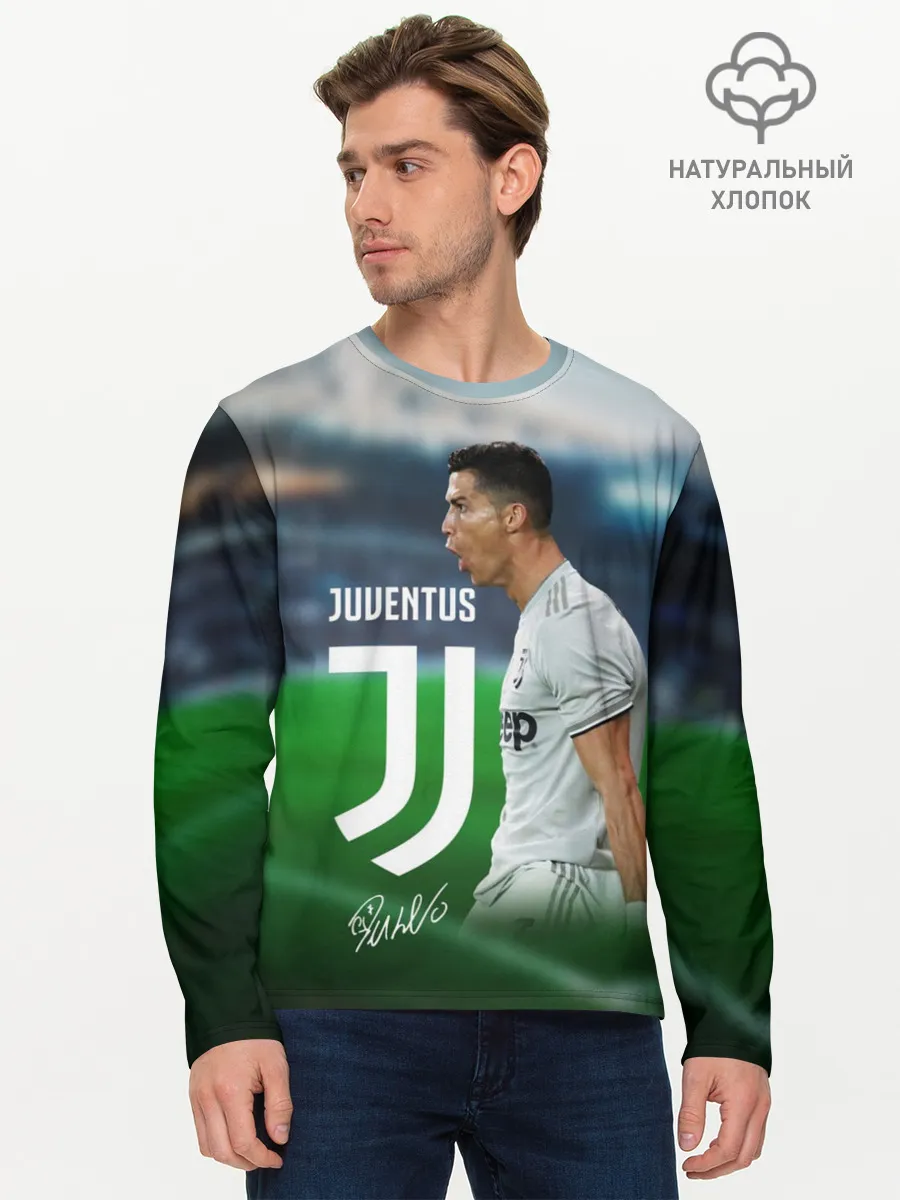 Мужской лонгслив базовый / Роналдо Ювентус