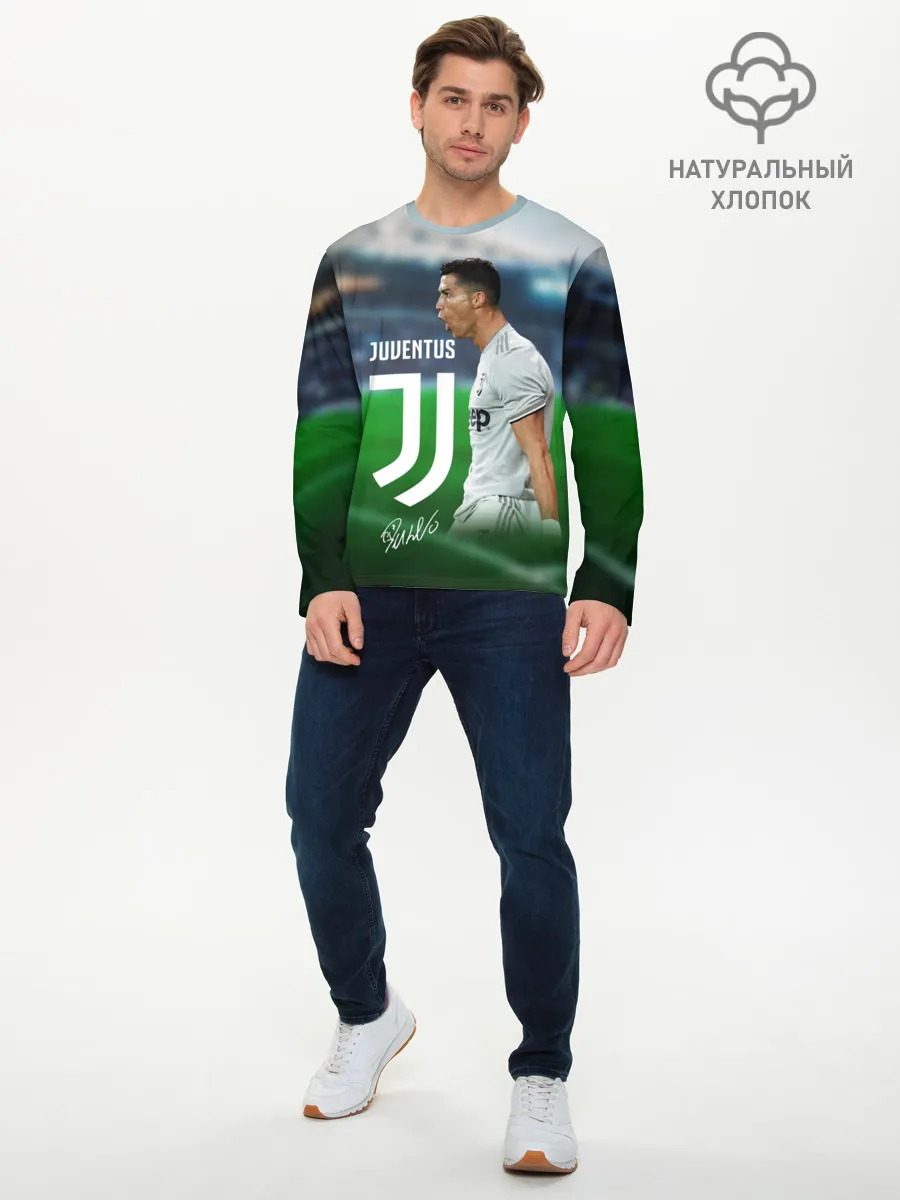 Мужской лонгслив базовый / Роналдо Ювентус