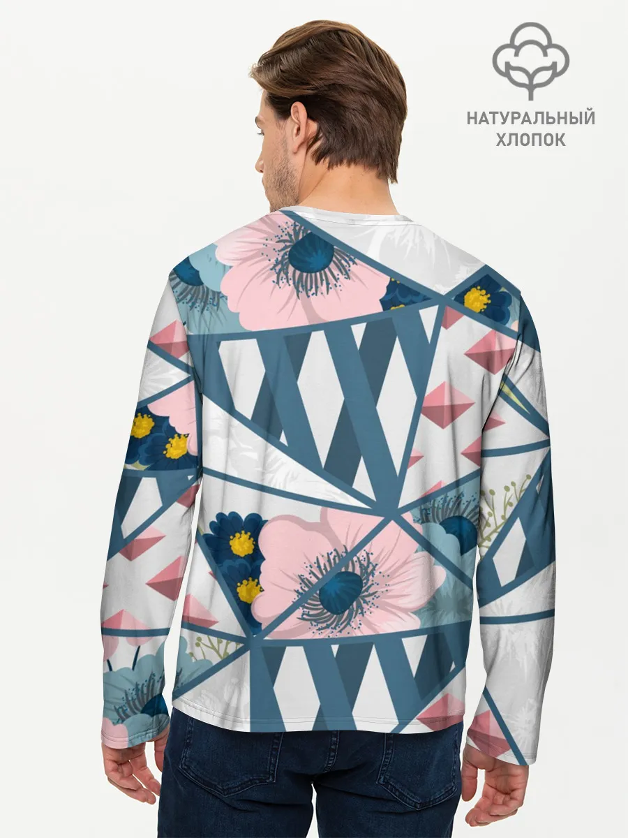 Мужской лонгслив базовый / Геометрия цветов