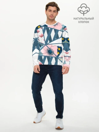 Мужской лонгслив базовый / Геометрия цветов