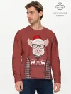 Мужской лонгслив базовый / New Year Pig