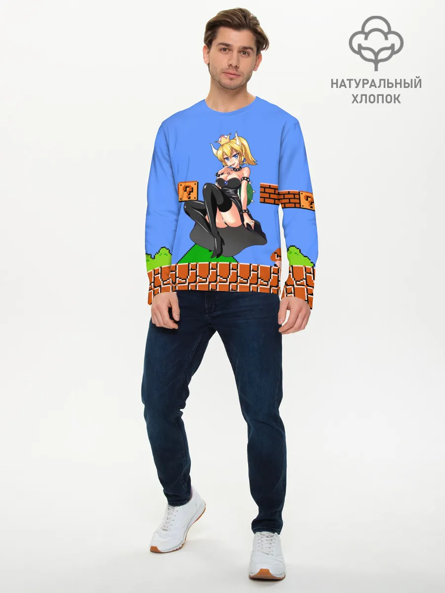 Мужской лонгслив базовый / Bowsette