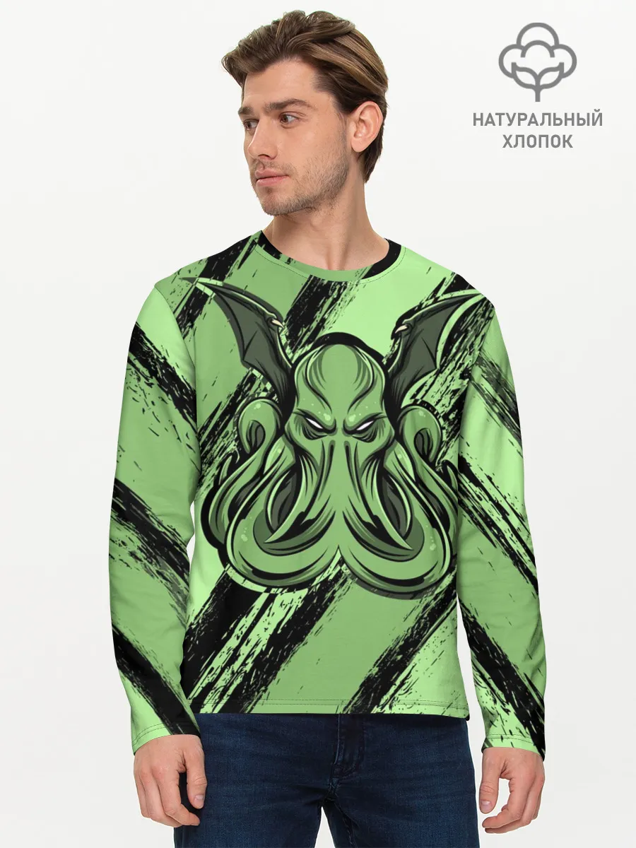 Мужской лонгслив базовый / Ктулху