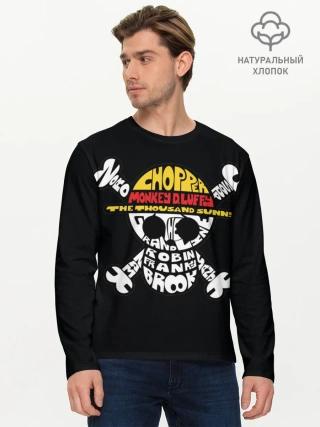 Мужской лонгслив базовый / One piece words флаг