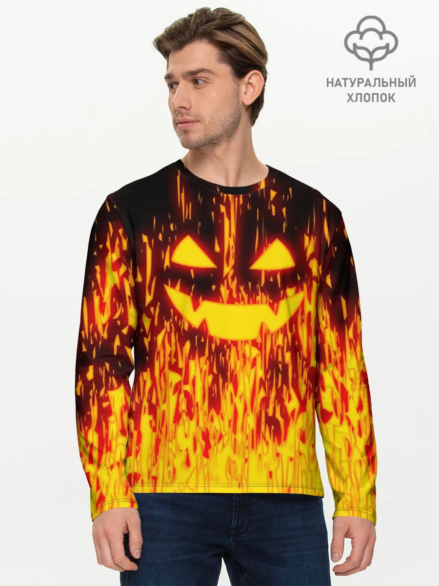 Мужской лонгслив базовый / FIRE PUMPKIN