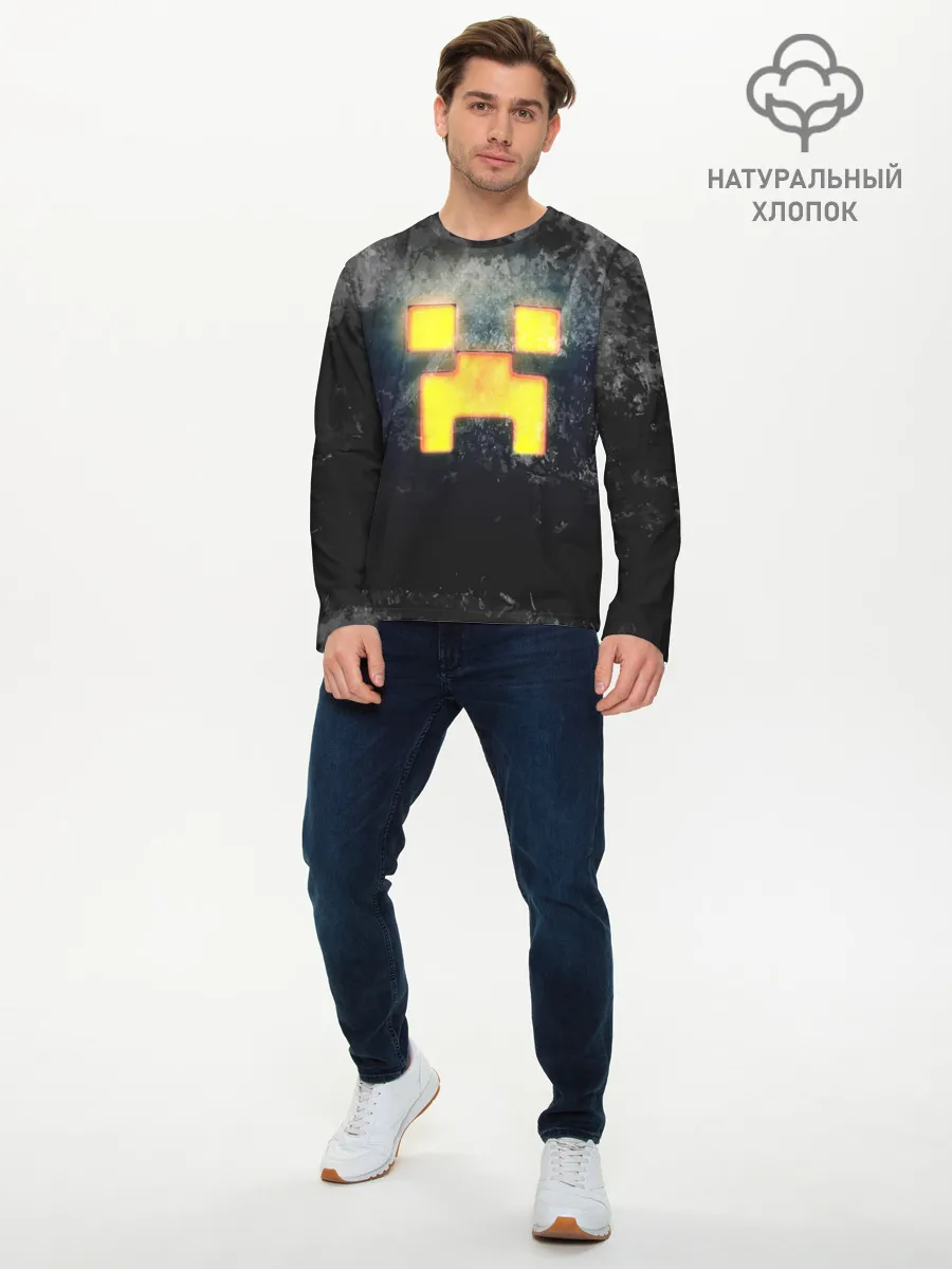 Мужской лонгслив базовый / BLACK Creeper