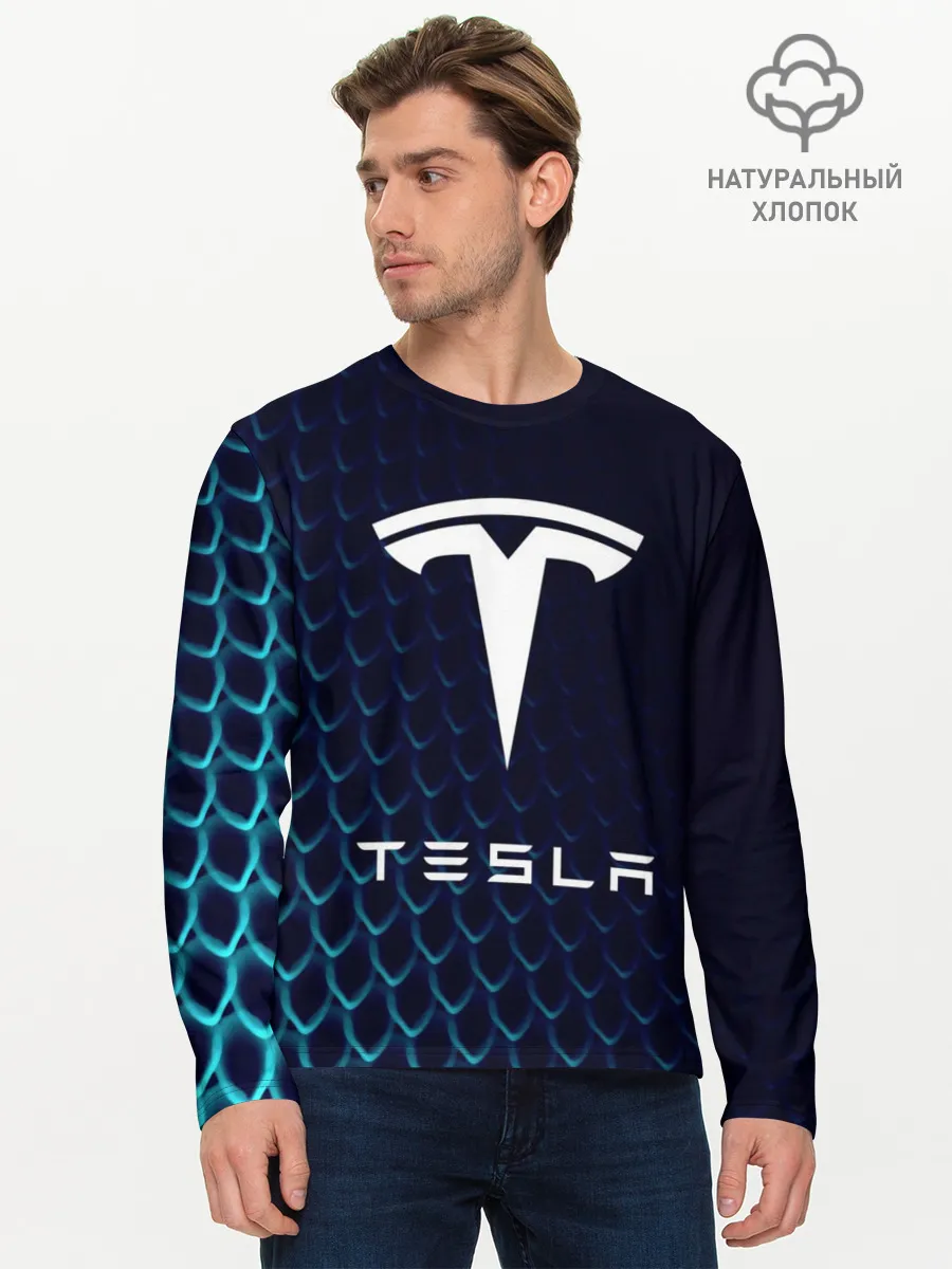 Мужской лонгслив базовый / Tesla Motors