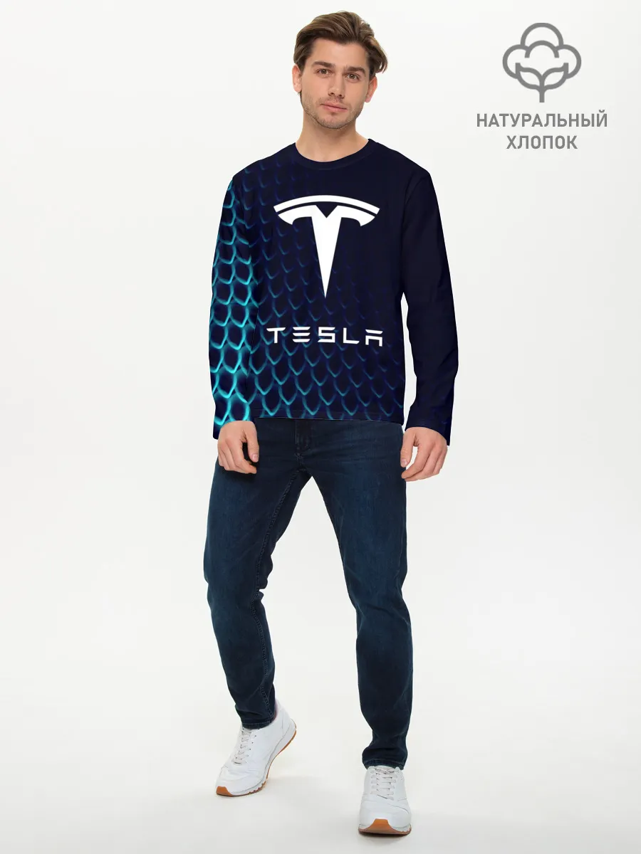 Мужской лонгслив базовый / Tesla Motors