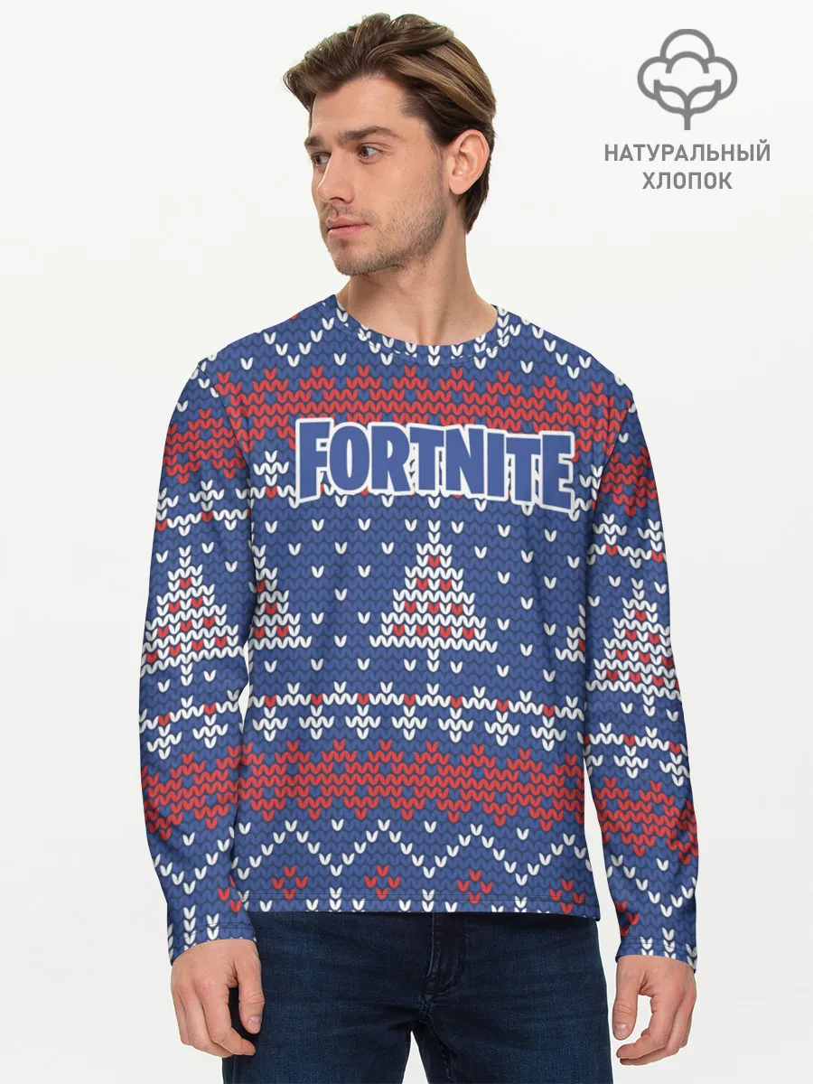 Мужской лонгслив базовый / НОВОГОДНИЙ FORTNITE