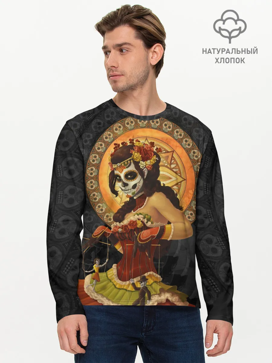 Мужской лонгслив базовый / День мёртвых, Мексика