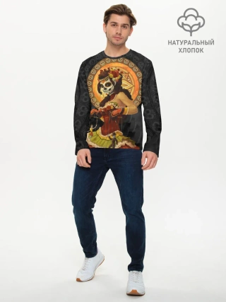 Мужской лонгслив базовый / День мёртвых, Мексика