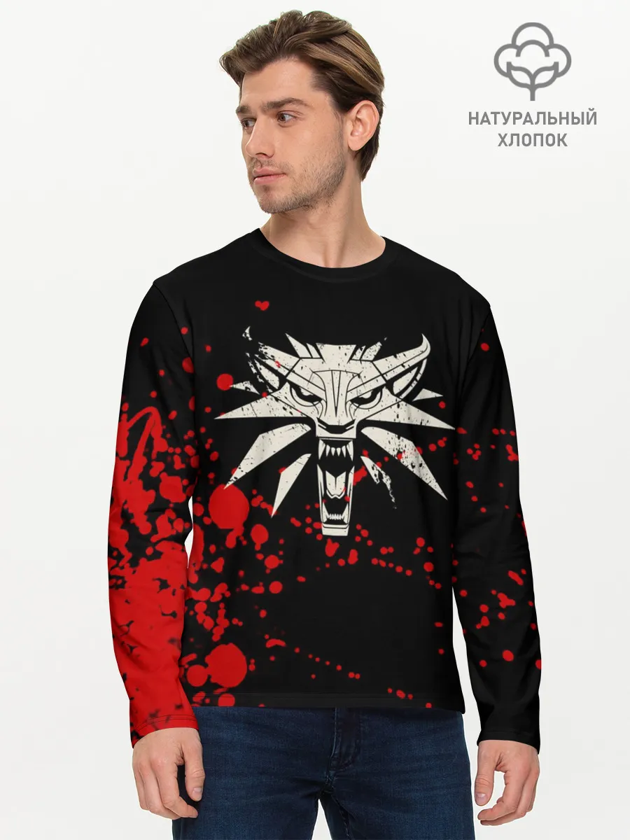 Мужской лонгслив базовый / The Witcher Blood