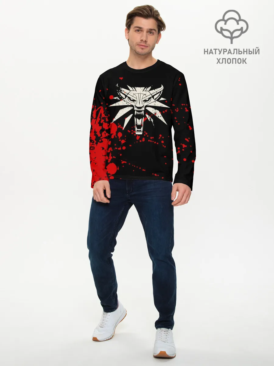 Мужской лонгслив базовый / The Witcher Blood