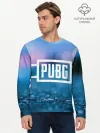 Мужской лонгслив базовый / PUBG light blue