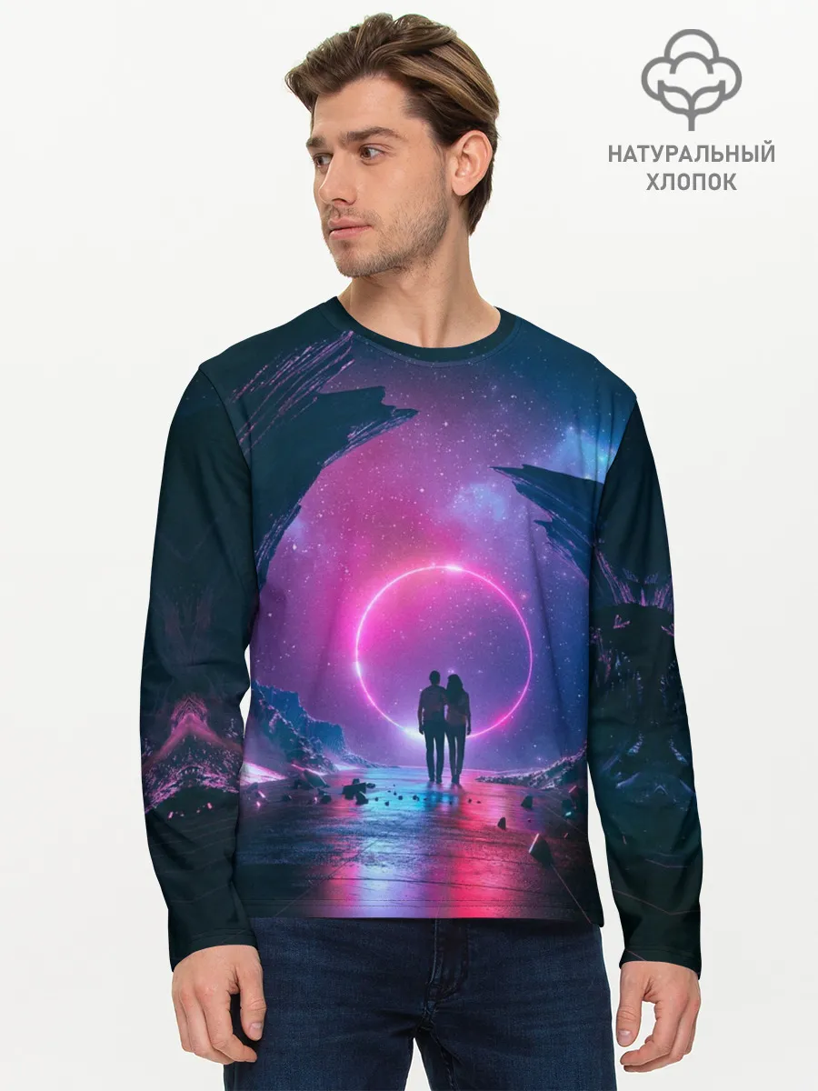 Мужской лонгслив базовый / Любовь в космосе