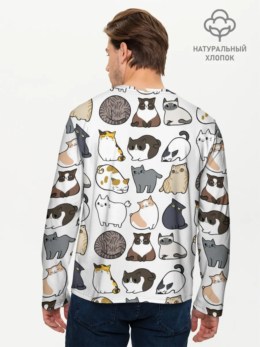 Мужской лонгслив базовый / Котики