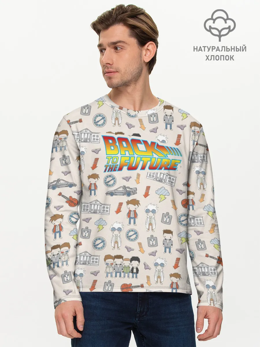 Мужской лонгслив базовый / Back to the future_5