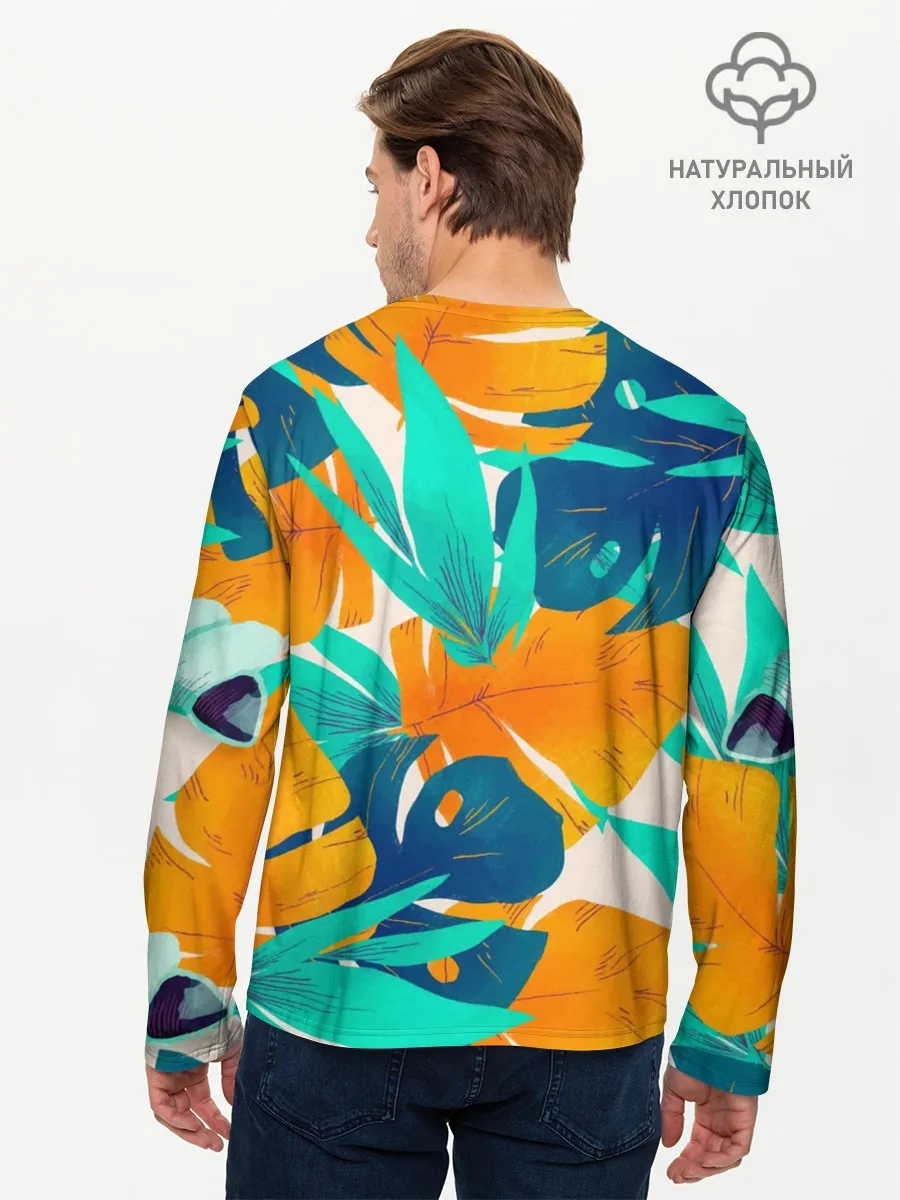 Мужской лонгслив базовый / Тропики