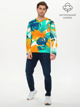 Мужской лонгслив базовый / Тропики
