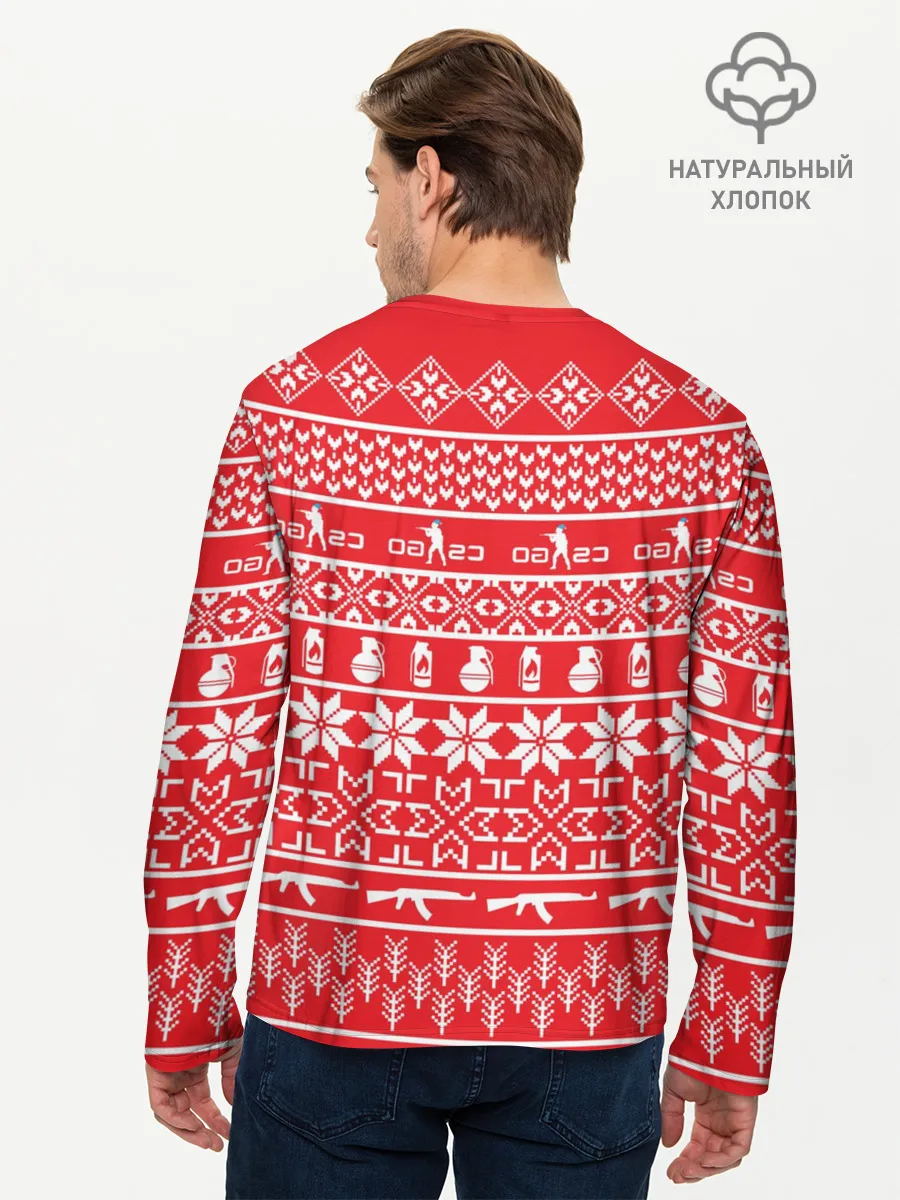 Мужской лонгслив базовый / Новый год #9