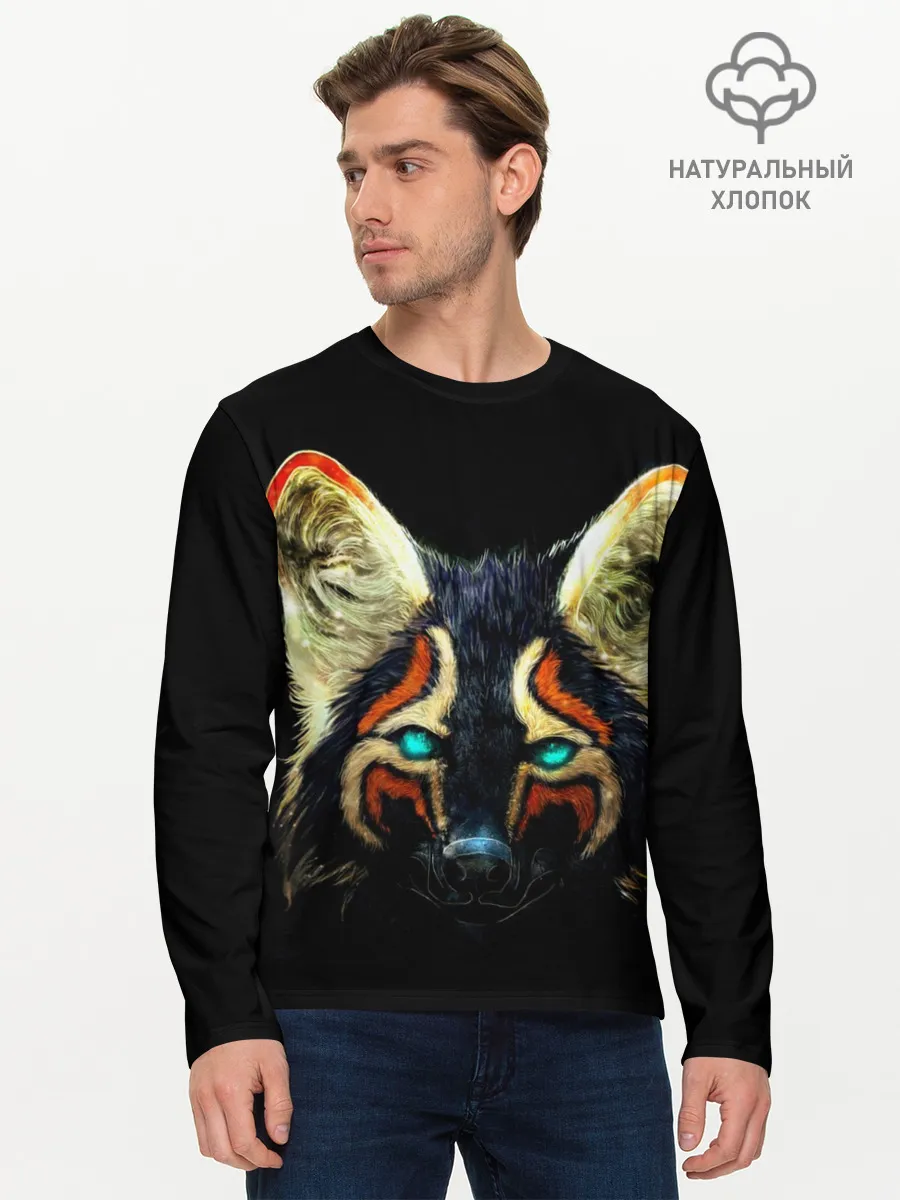 Мужской лонгслив базовый / Рыжий лис