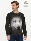 Мужской лонгслив базовый / Голубоглазый волк