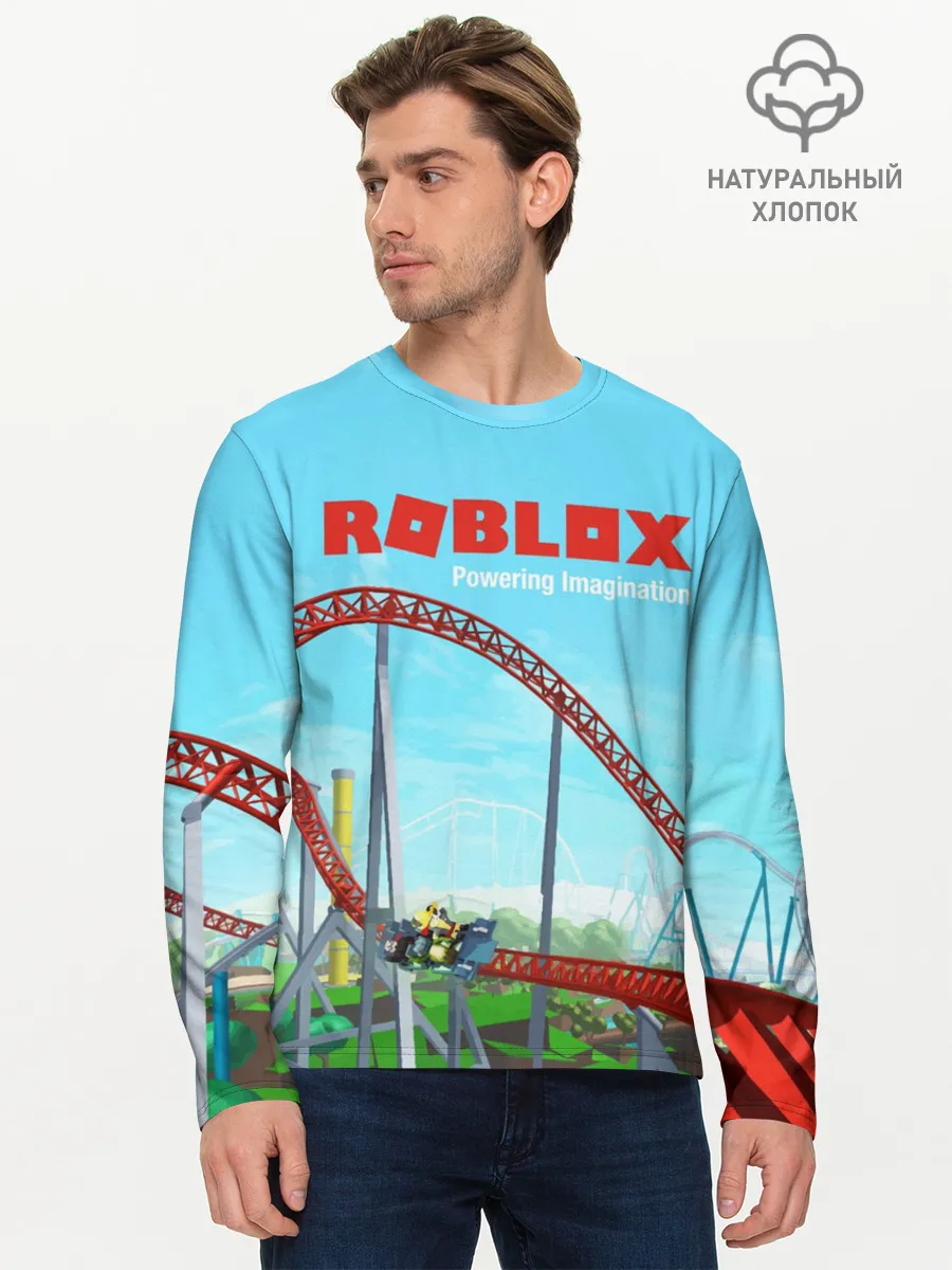 Мужской лонгслив базовый / ROBLOX: Powering Imagination