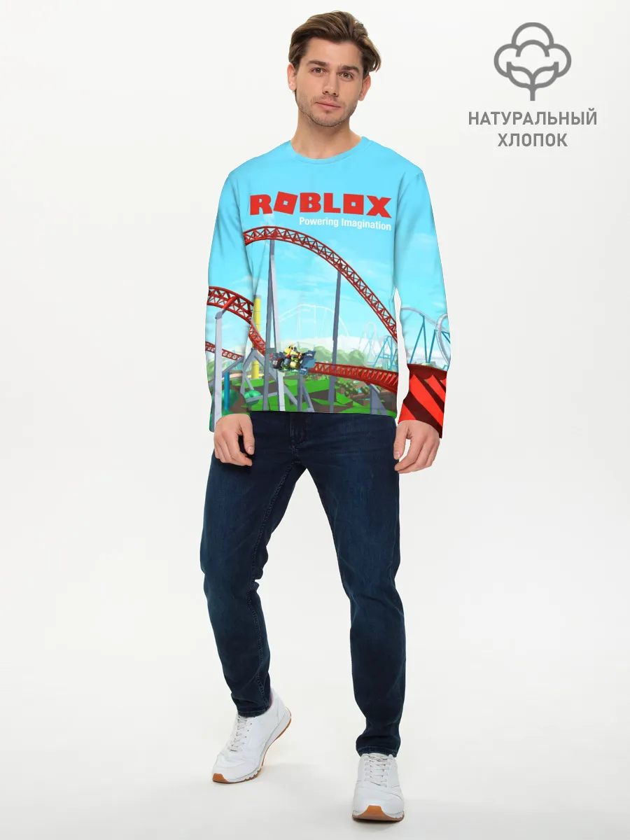 Мужской лонгслив базовый / ROBLOX: Powering Imagination
