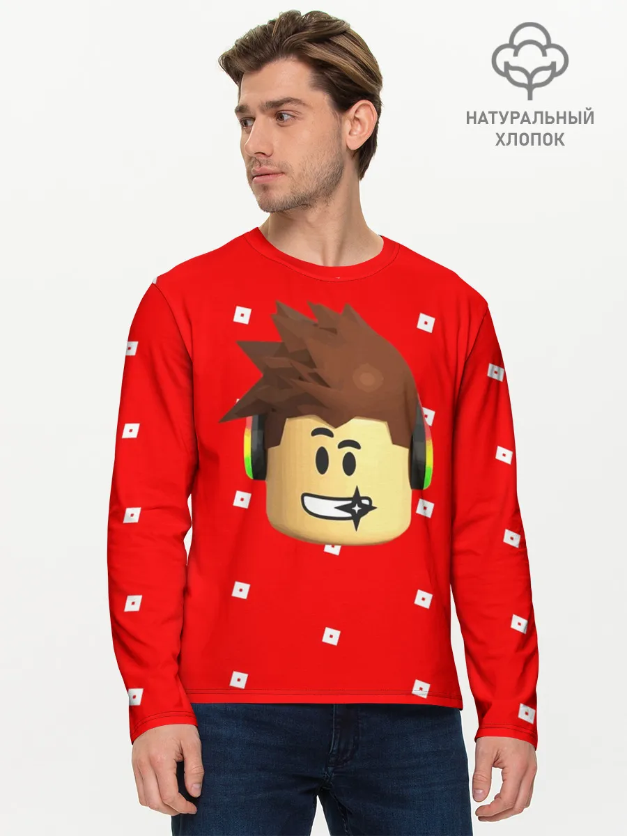 Мужской лонгслив базовый / ROBLOX Head
