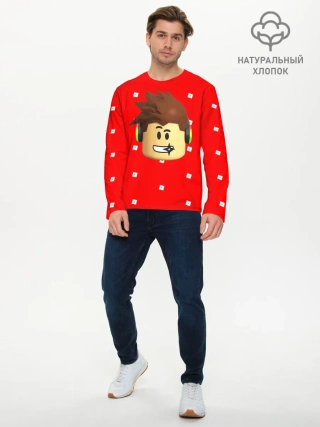 Мужской лонгслив базовый / ROBLOX Head