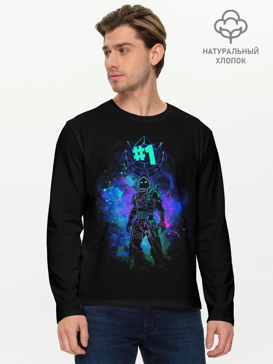 Мужской лонгслив базовый / Fortnite. Neon Raven