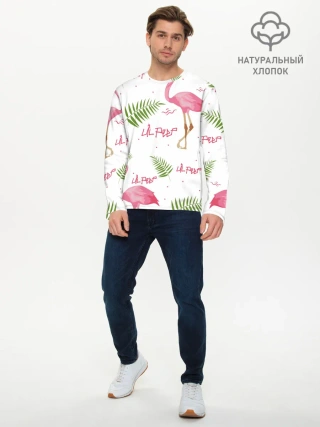 Мужской лонгслив базовый / Lil Peep pink flamingo