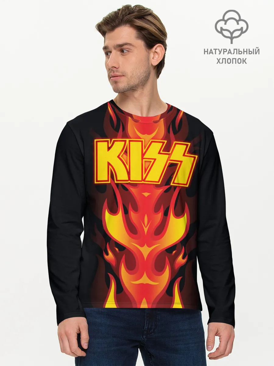 Мужской лонгслив базовый / Kiss