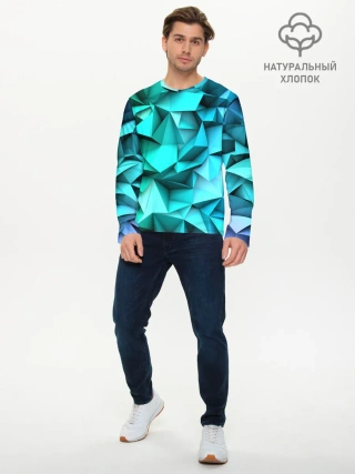 Мужской лонгслив базовый / abstraction geometry